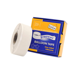 Stretchy Balloon Tape is a one sided adhesive with a S-T-R-E-T-C-H-Y liner. Used to connect inflated latex or foil balloons. 